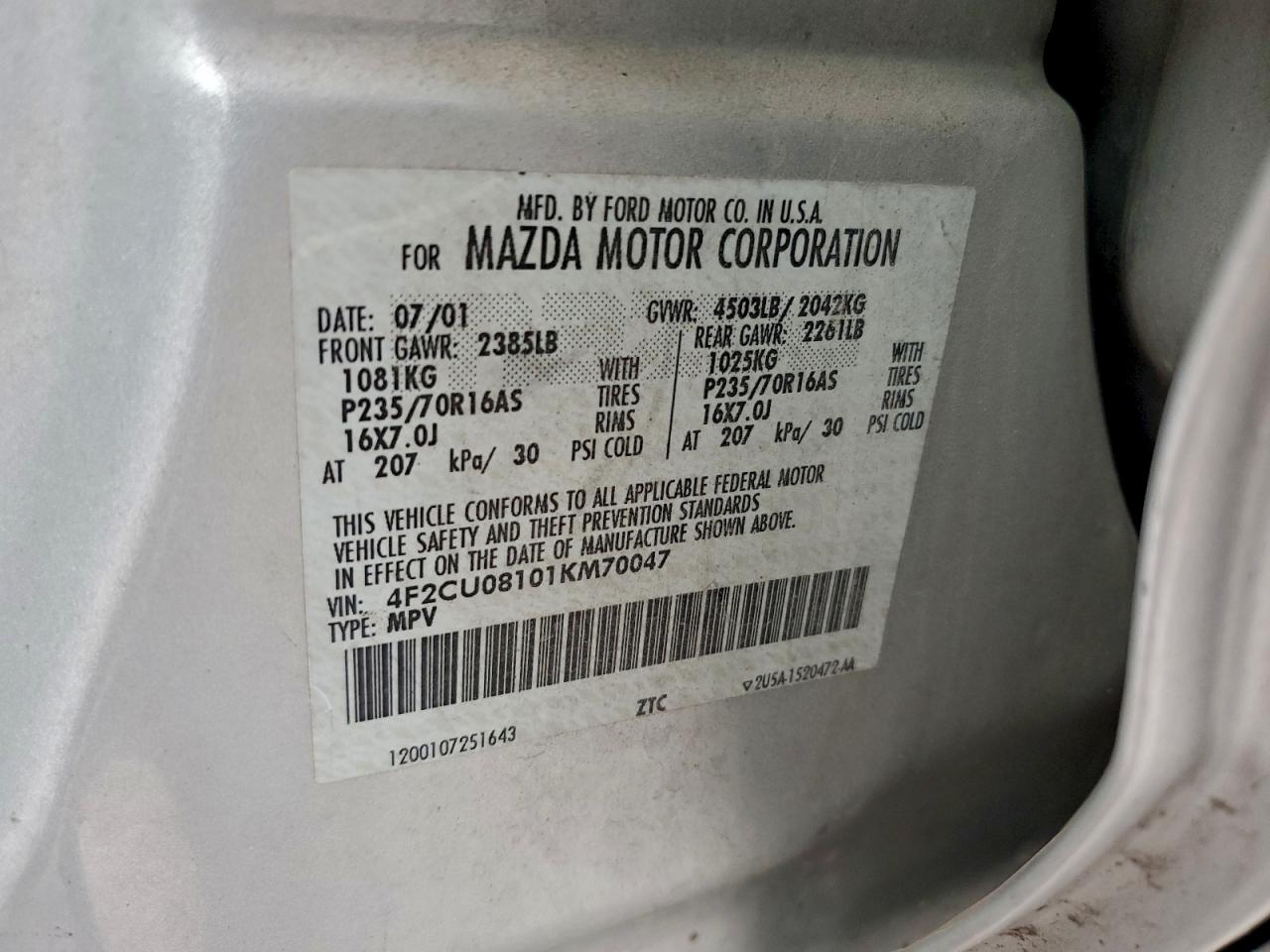 Mazda Tribute Lx Image 7